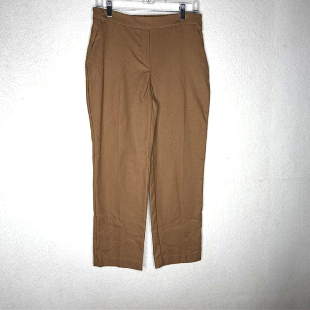 Zara Basic Camel Tailored Camel Trousers Wide Leg Quiet Luxury Size XS